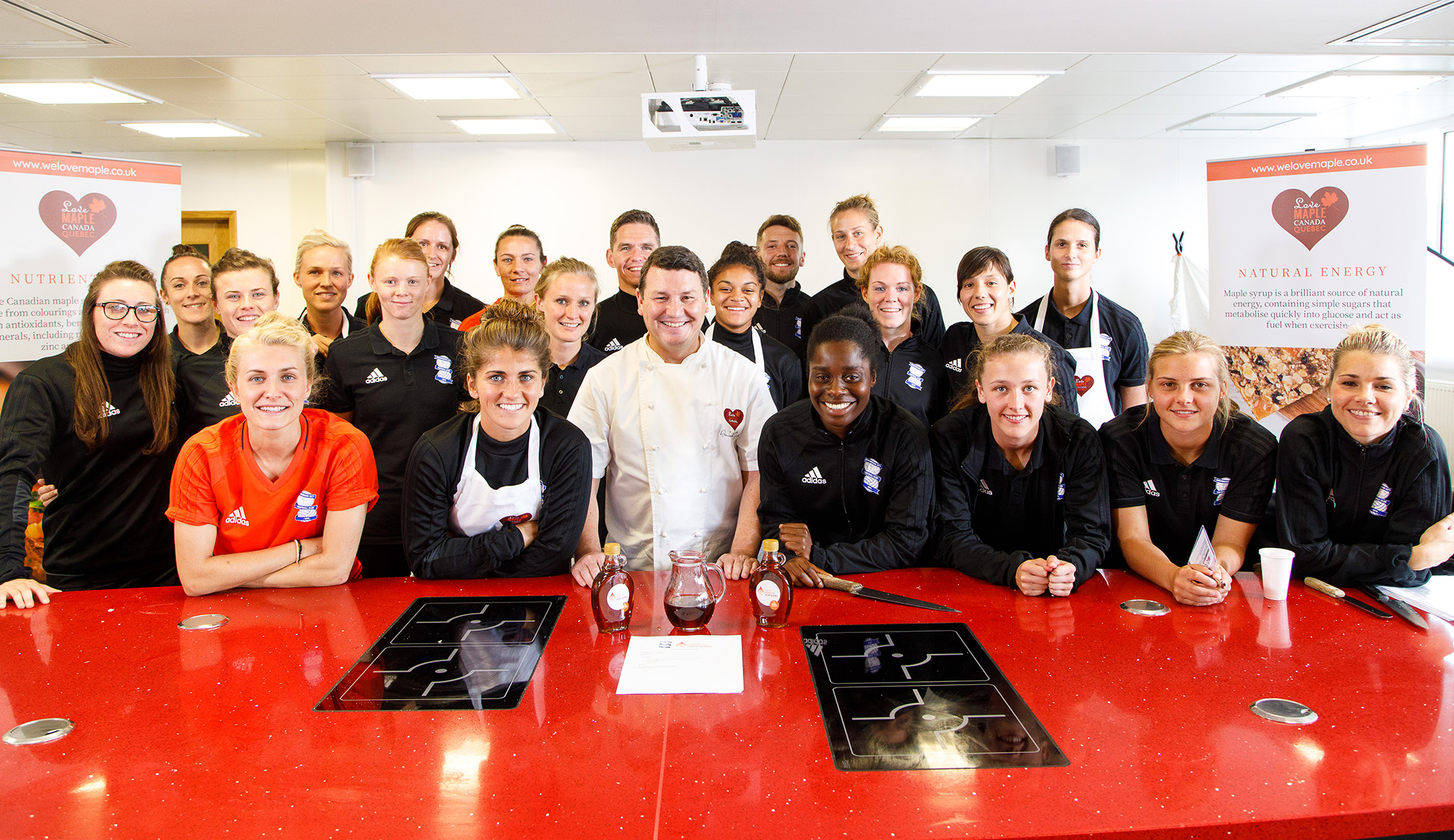 Birmingham City Ladies Football Club with Chef Ambassador David Colcombe at University College Birmingham