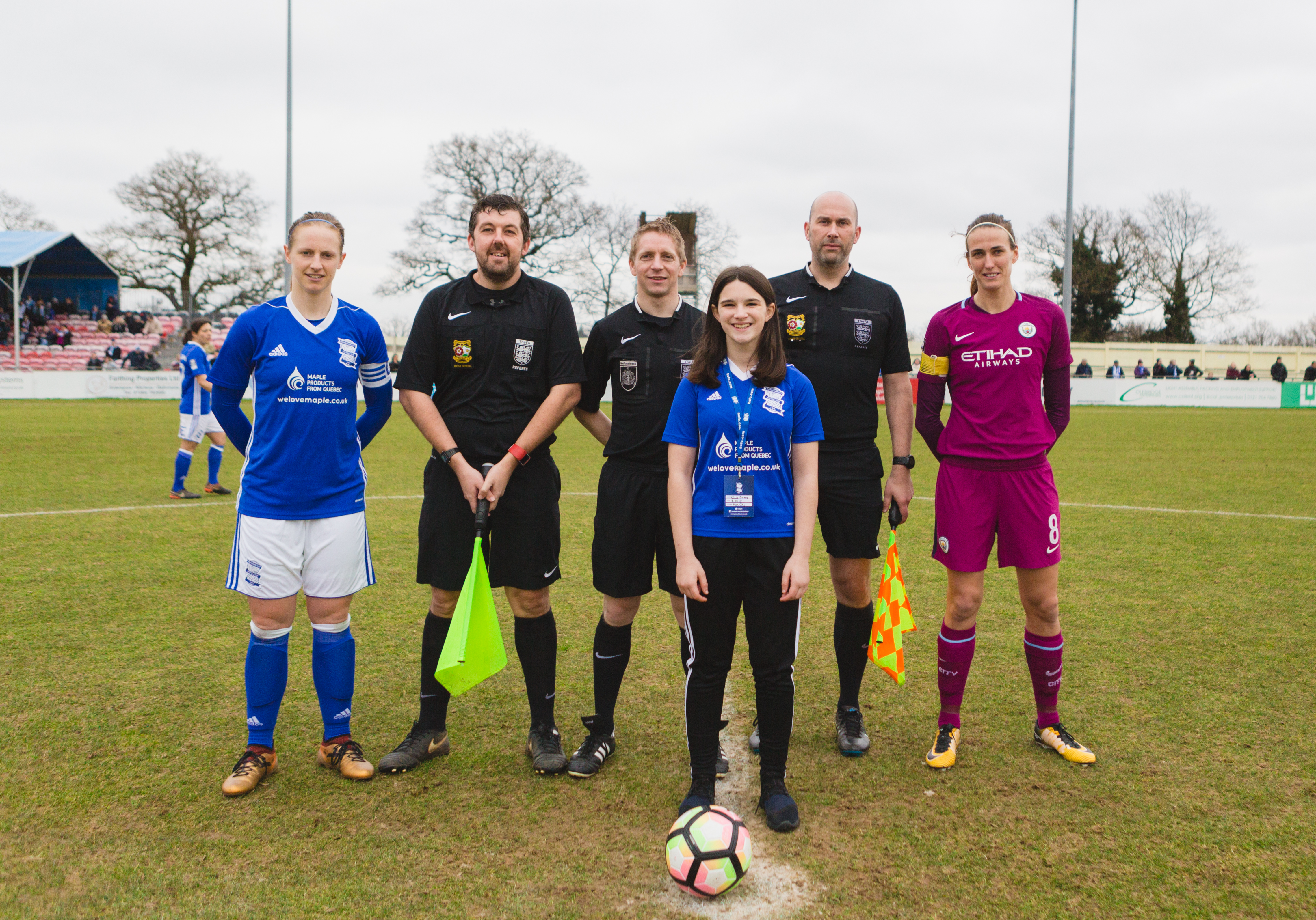 Competition winner, Ellie Jones, with game refs and team captains