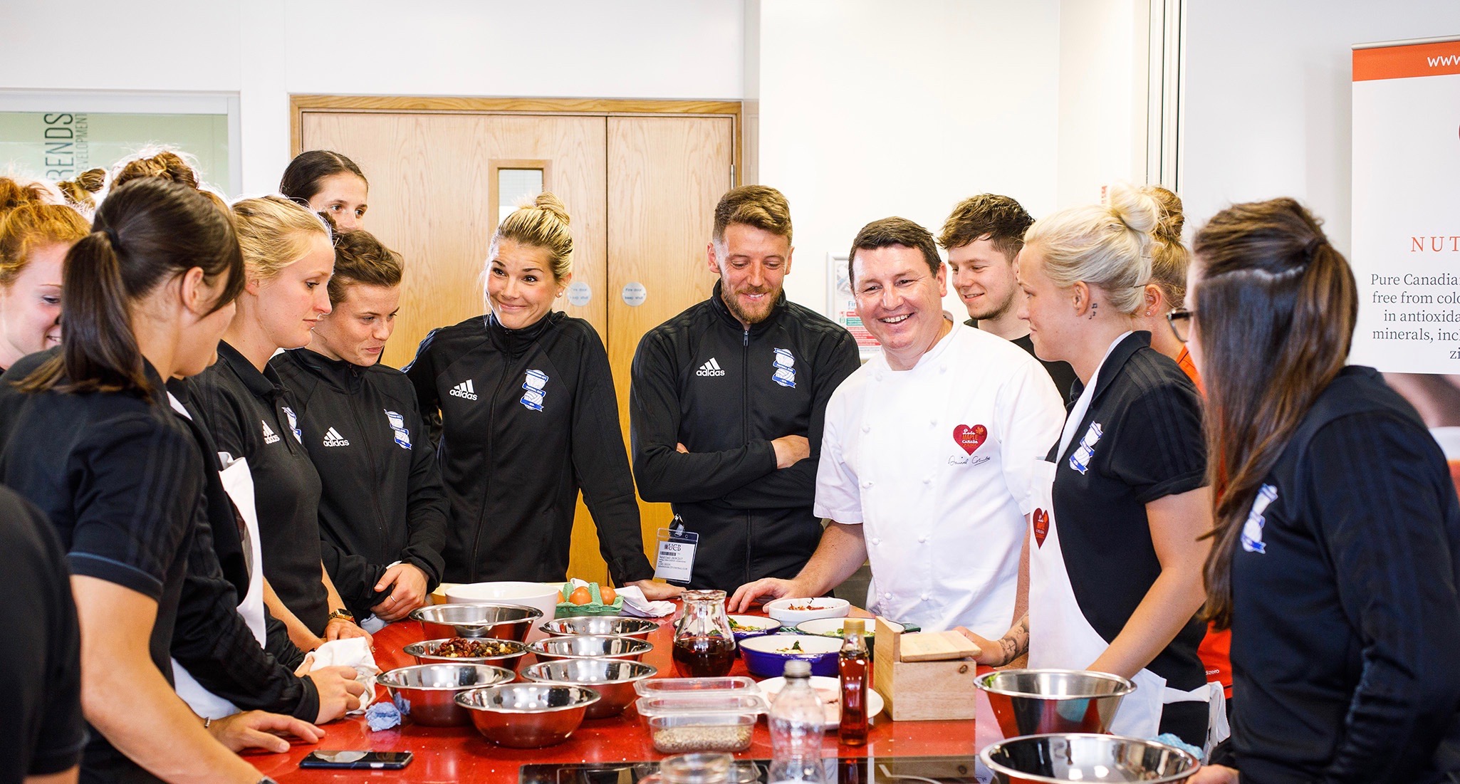 Birmingham City Ladies Football Club and David Colcombe during their exclusive nutrition session