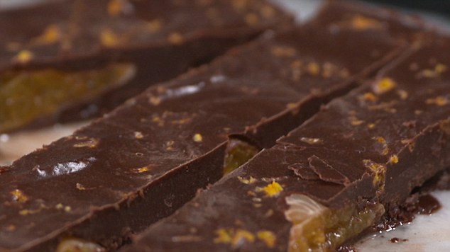 Hemsley + Hemsley's chocolate orange bars with clementine