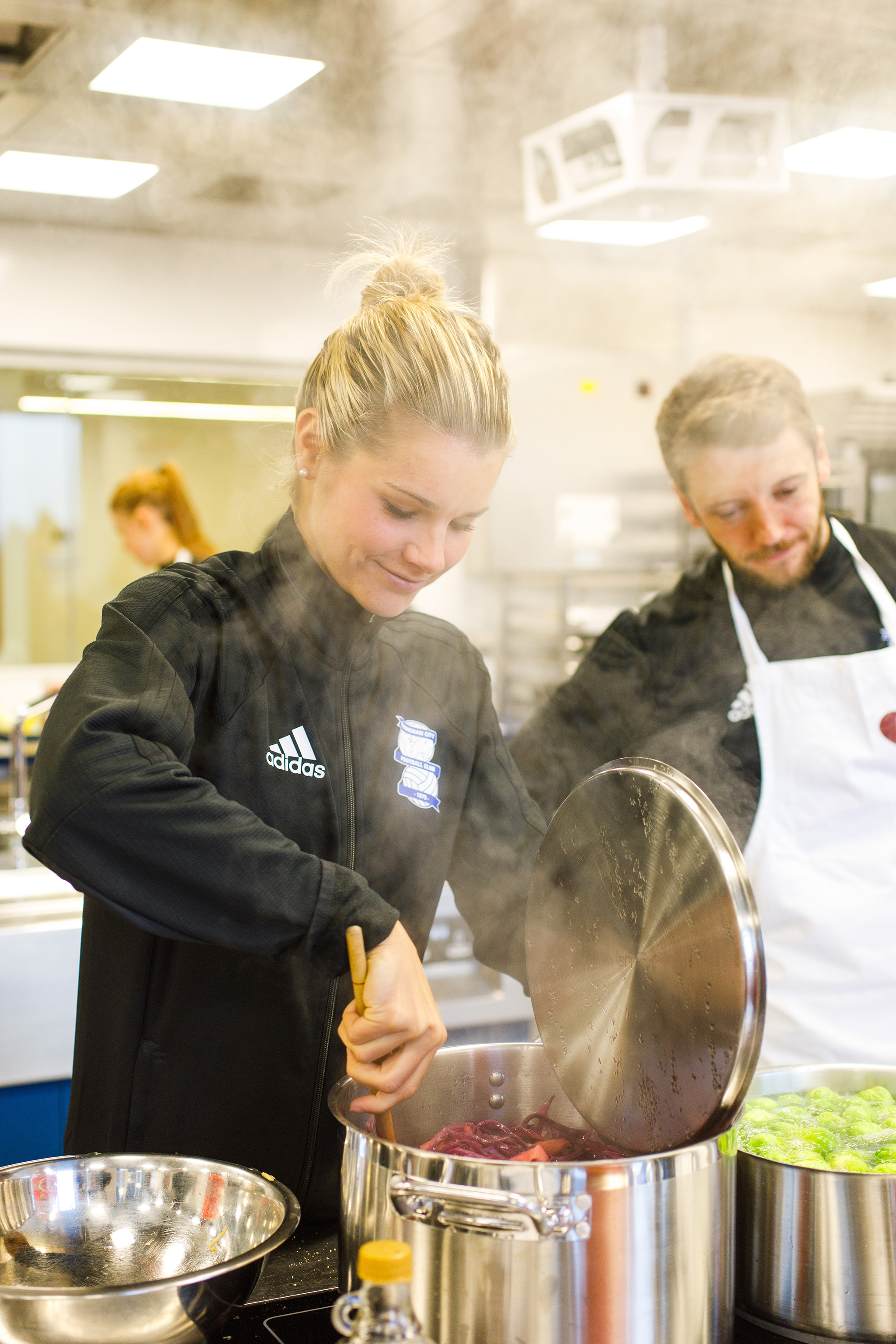 Birmingham City Ladies FC player cooking up a Christmas feast