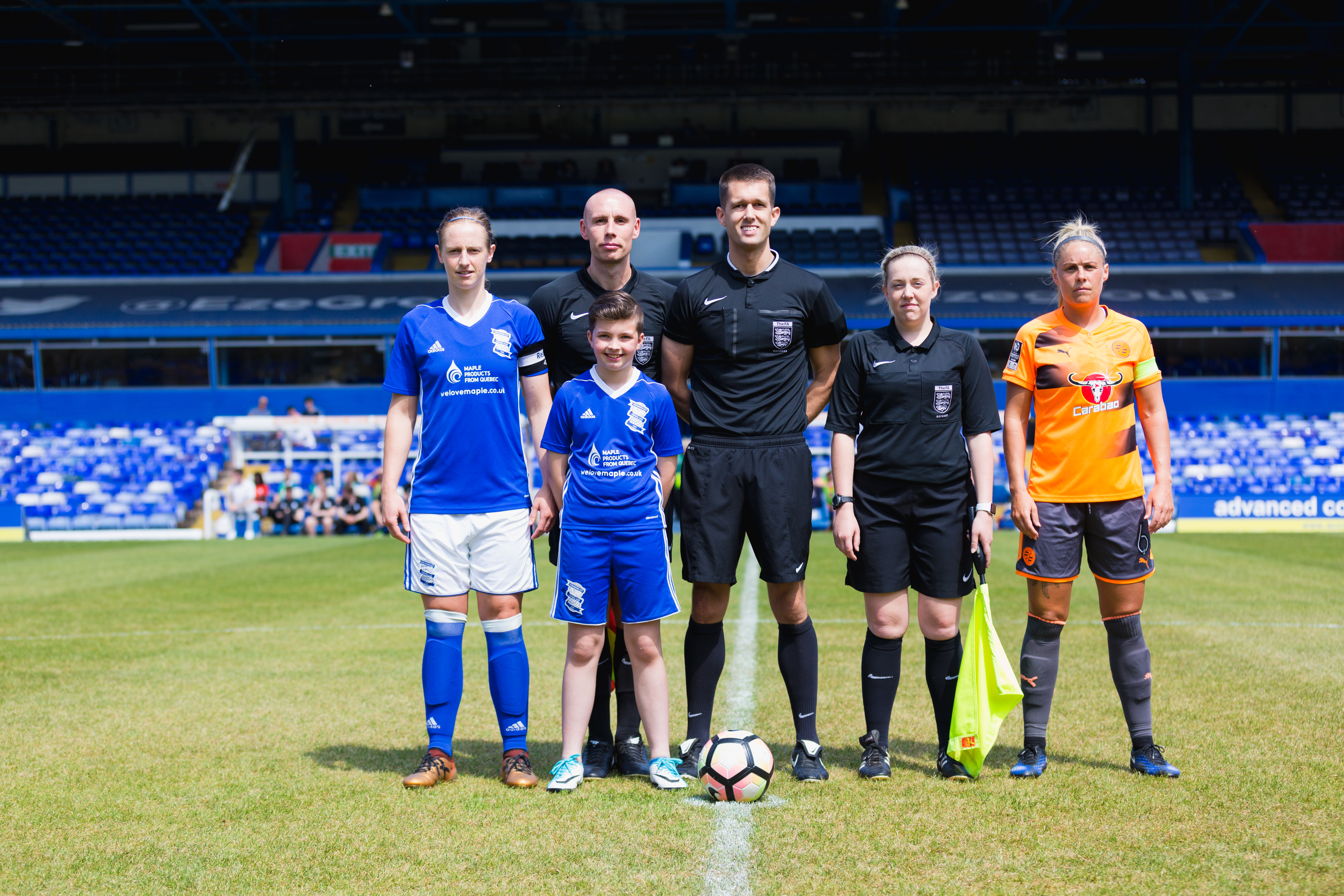 competition winner, Millie Jenkins-Caley, with the refs and team captains