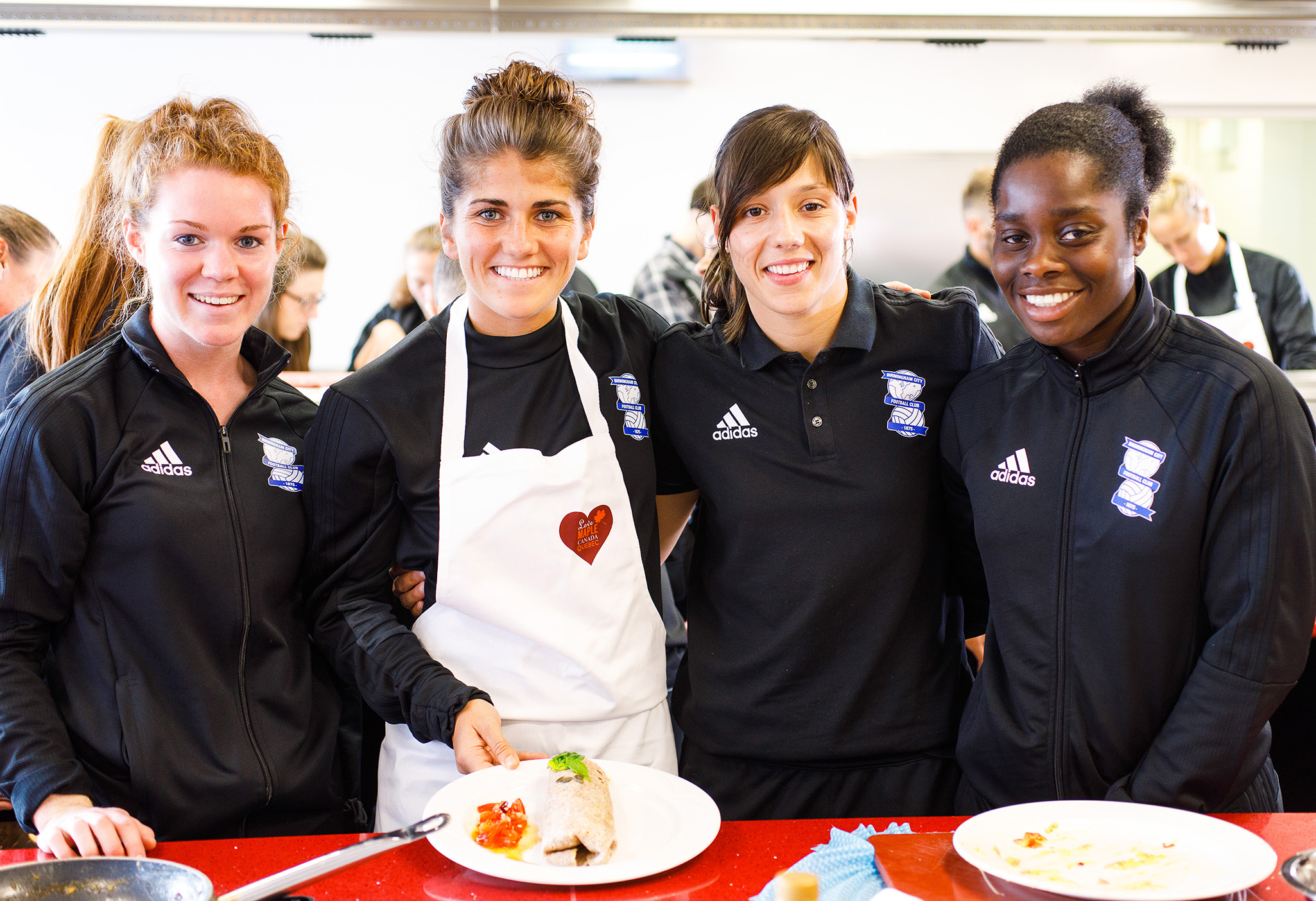 Birmingham City Ladies with their finished product