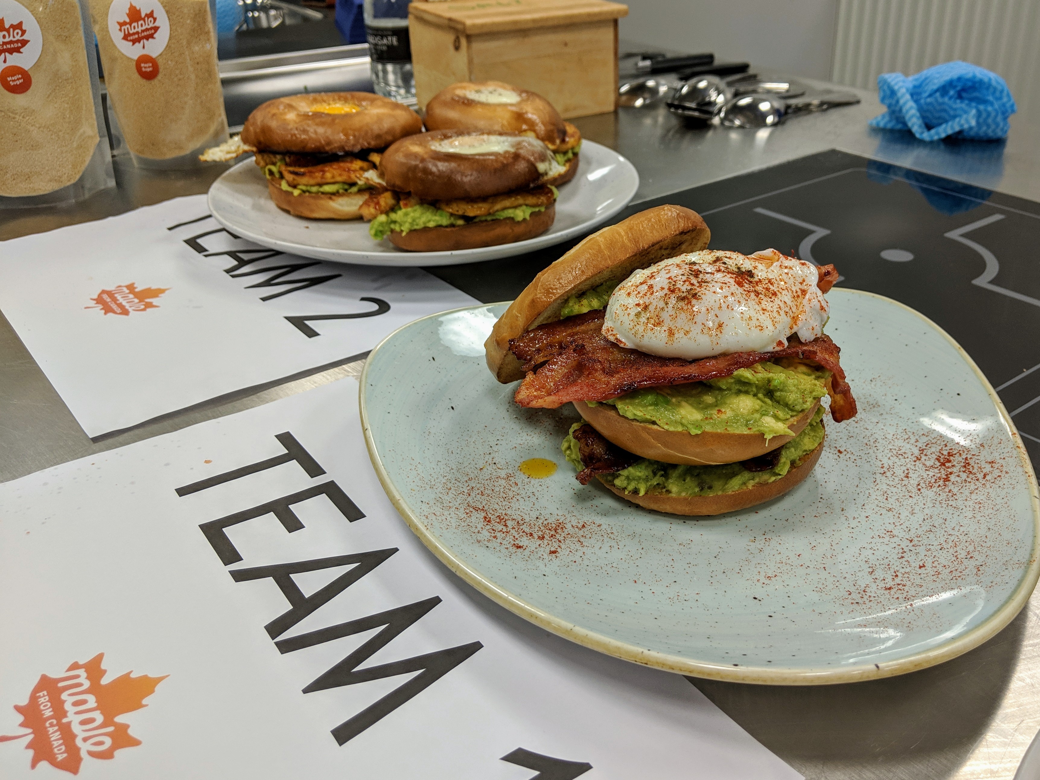 Spicy maple bacon bagels