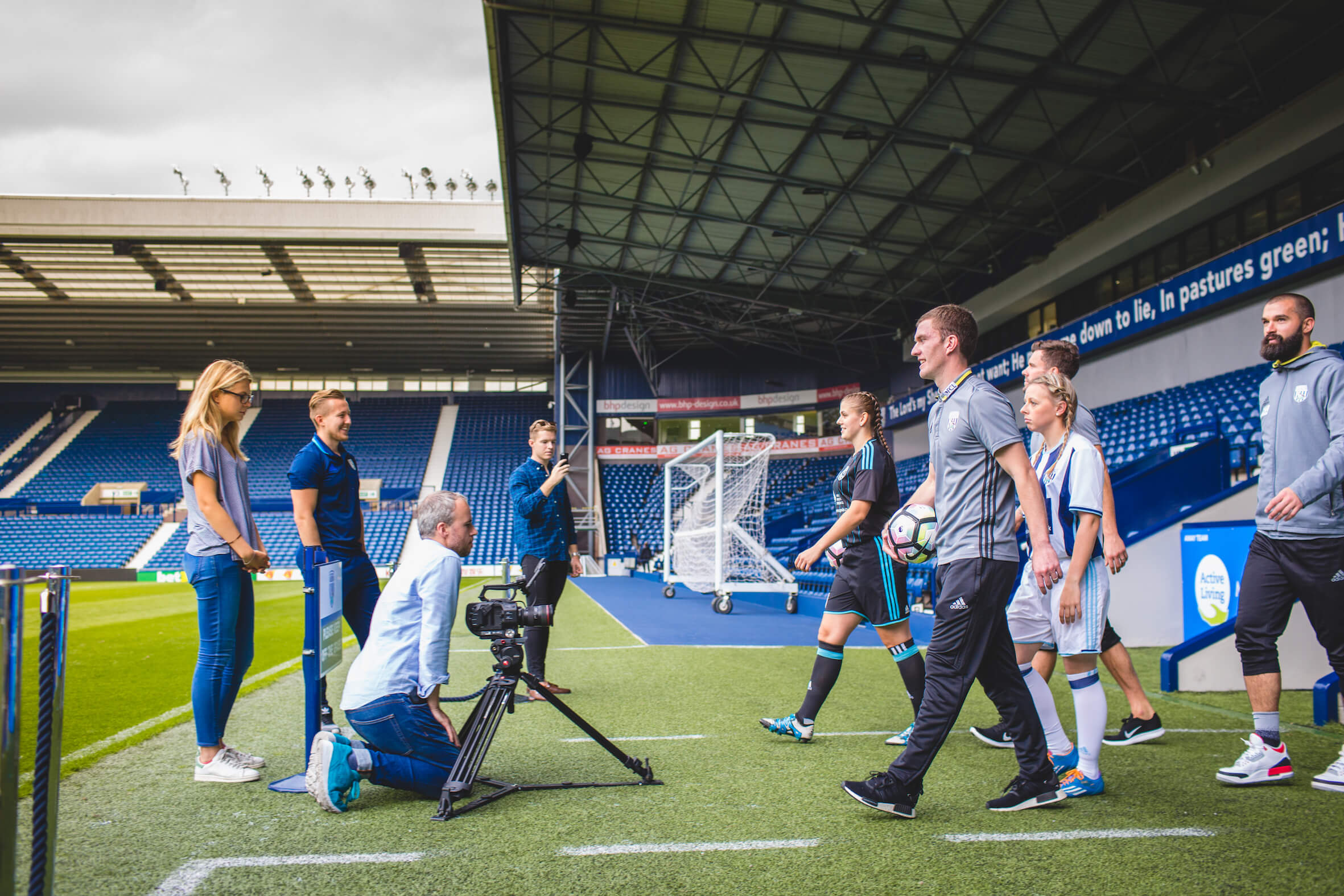 men’s and women’s WBA first team players at The Hawthorns football stadium