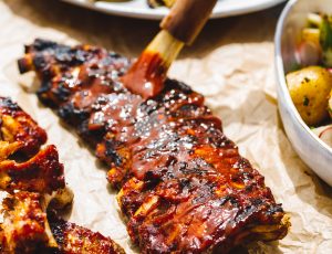 Sticky maple BBQ pork ribs