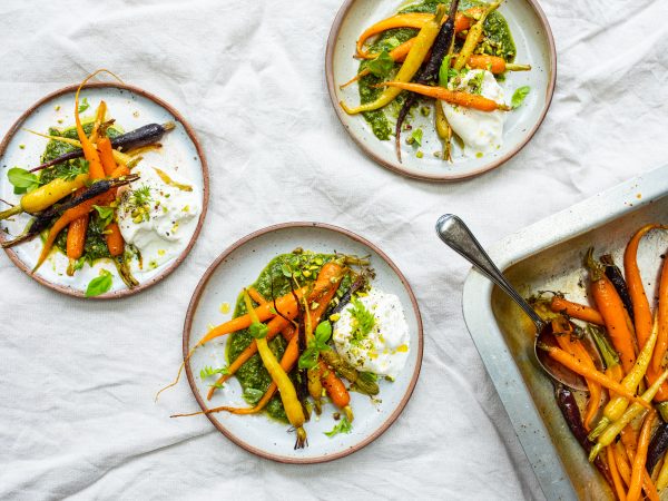 Dish with carrots and maple syrup