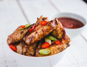 Maple-Glazed Chicken Wings with BBQ Sauce