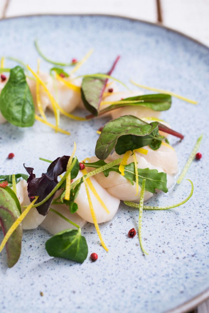 Scallop ceviche with lime and maple Maple from Canada