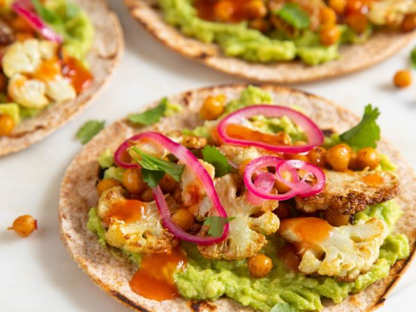 Cauliflower chickpea maple tortillas