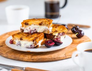 Maple, Cherry and Mascarpone French Toast