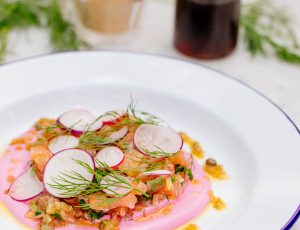 James Golding&#8217;s Maple Cured Trout Tartare