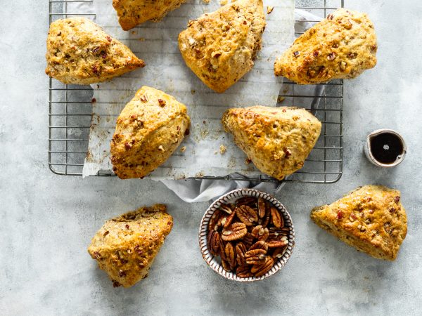 vegan maple and pecan scones