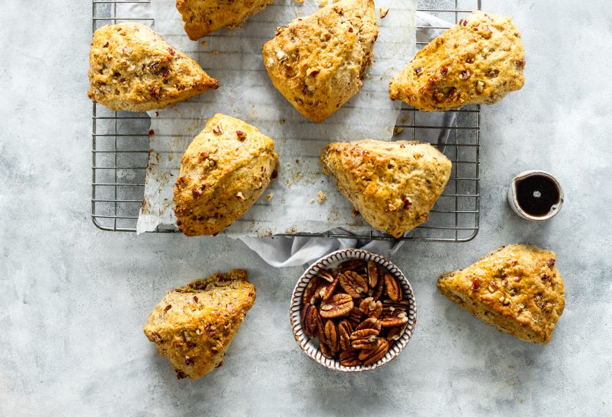 vegan maple and pecan scones