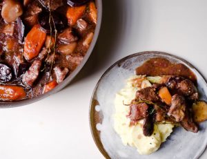 Maple Beef Casserole with Winter Root Vegetables