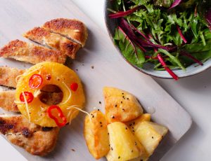 Maple Pork Loin, Pineapple and Roast Potatoes