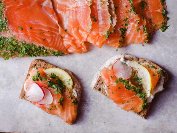 Herb and maple cured salmon