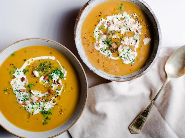 Pumpkin, chestnut and maple soup