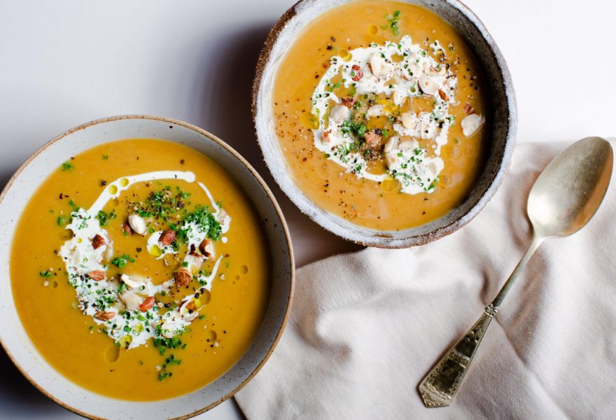 Pumpkin, chestnut and maple soup