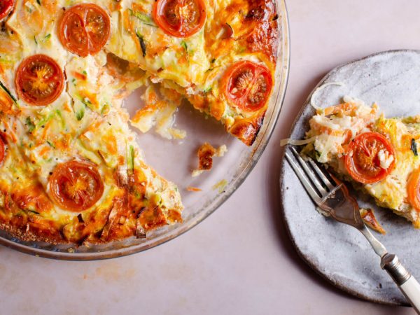 Crustless tomato quiche with maple