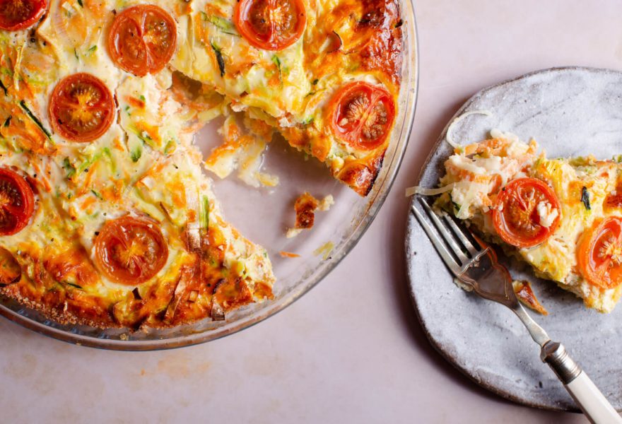 Crustless tomato quiche with maple