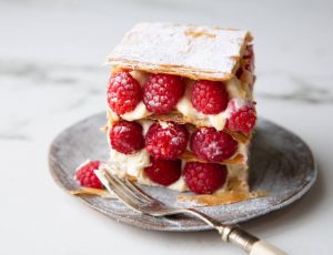 Raspberry Mille Feuille with Maple Custard