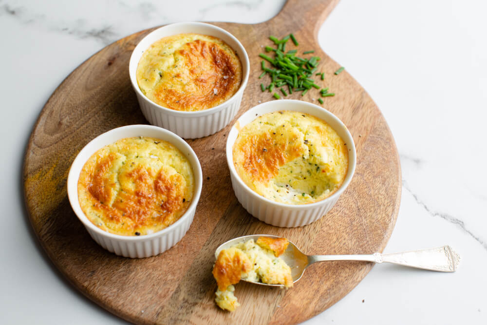 Twicebaked Goat's Cheese Soufflé Maple from Canada