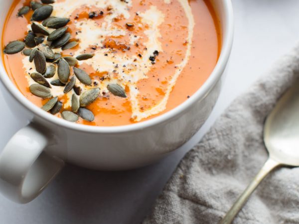 Maple corn and butternut squash soup