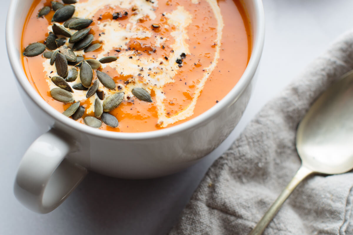 Corn and Butternut Squash Soup with Maple Syrup - Maple from Canada