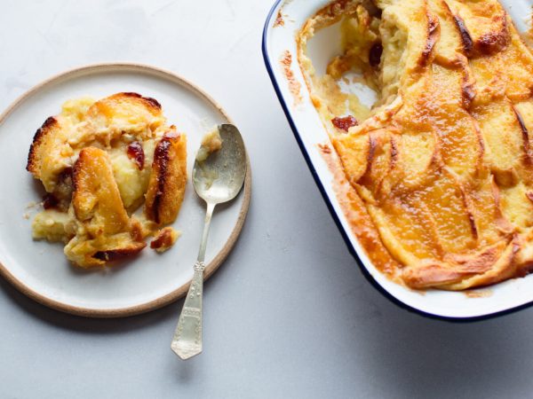 apple and maple brioche butter pudding