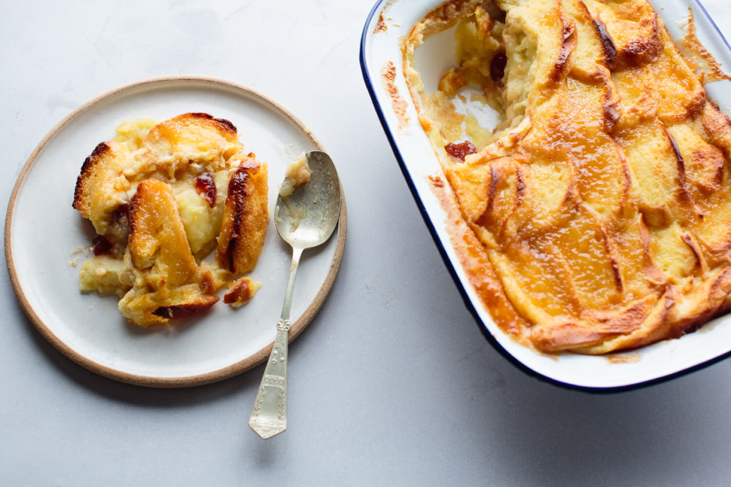 Apple and maple brioche butter pudding Maple from Canada