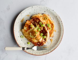 Cheddar and maple syrup soufflé crêpes