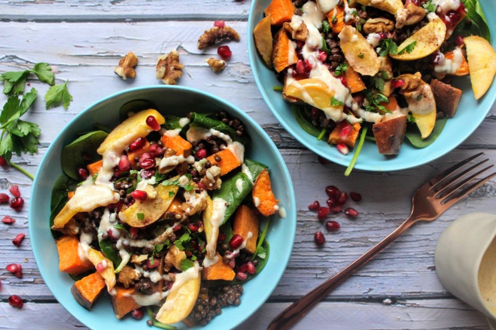 SpamellaB's Maple Roasted Sweet Potato, Apple &amp; Lentil Salad