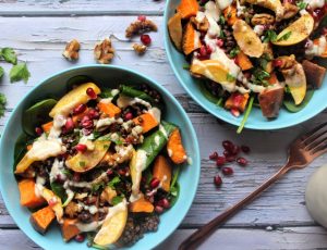 SpamellaB&#8217;s Maple Roasted Sweet Potato, Apple &#038; Lentil Salad