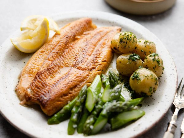 Seared sea trout with maple