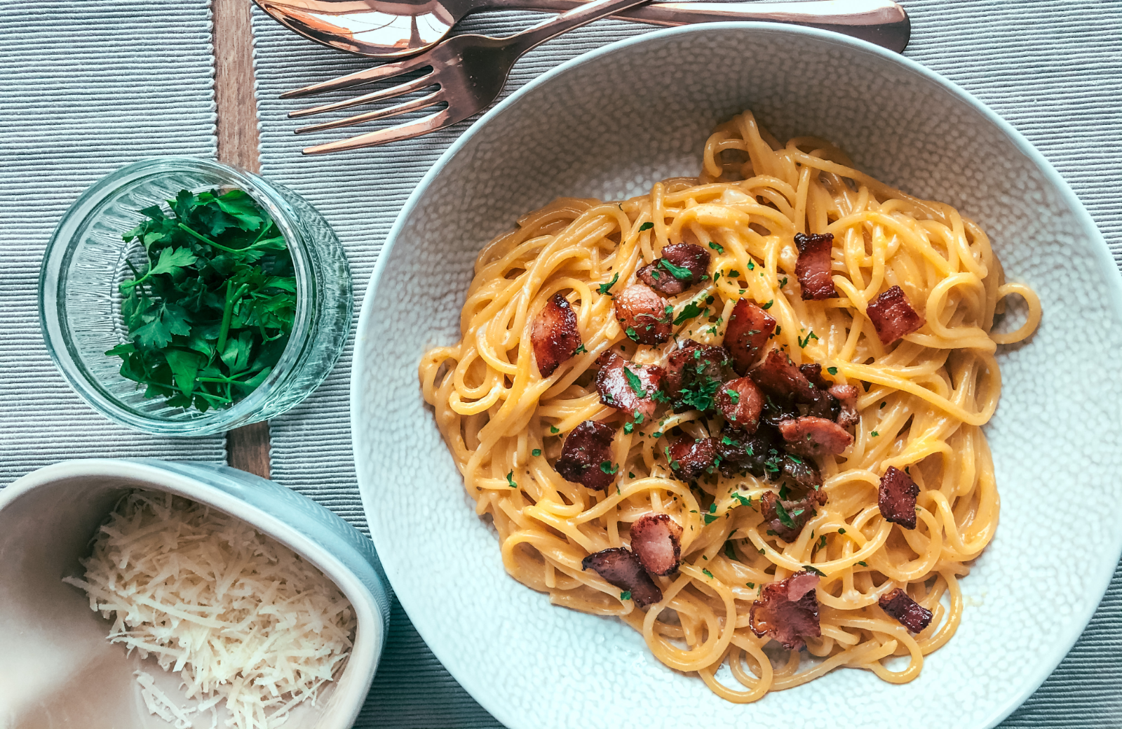 Amy Louise's Classic Carbonara with Crispy Maple Bacon