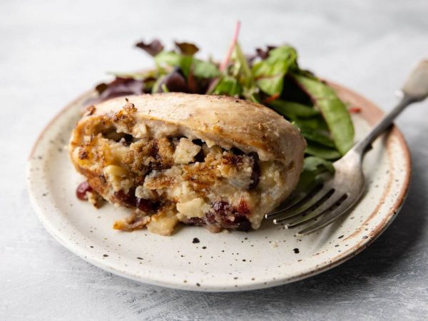 Stuffed chicken breast with maple glaze