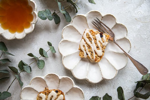 Melanie Johnson's Carrot Cake Maple Syrup Flapjacks