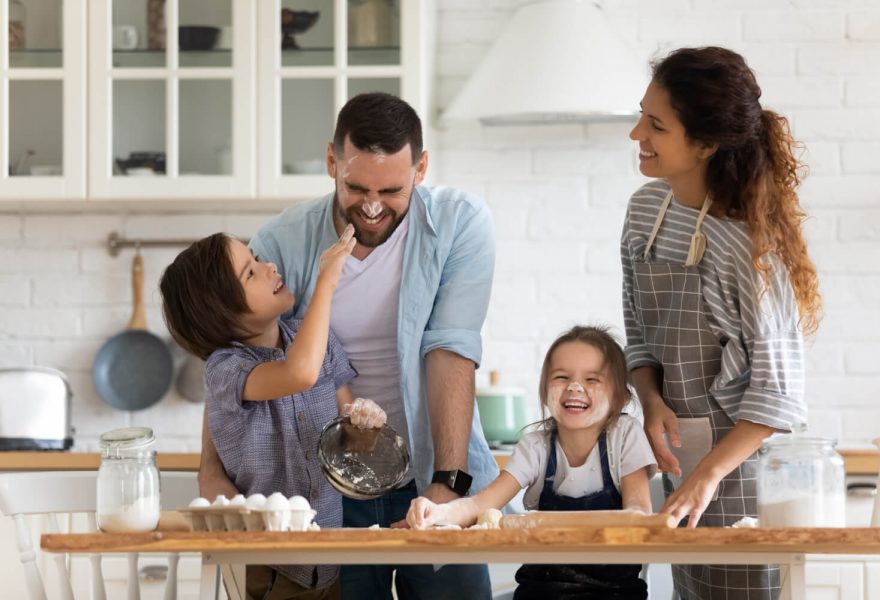 Family in the kitchen