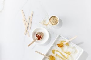 maple taffy sesame seeds