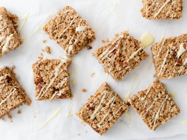 Maple and pecan flapjacks