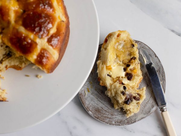 Maple hot cross bun loaf