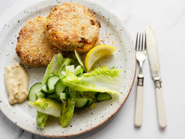 Maple smoked salmon fishcakes