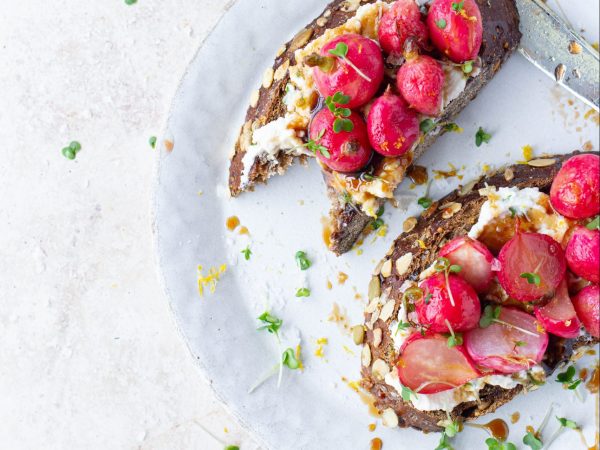 Sticky Maple Roasted Radishes