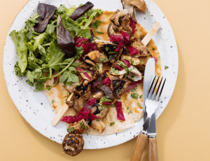 Grilled Maple and Balsamic Mushrooms Shawarma