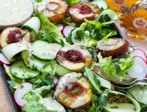 Healthy Twists&#8217; Summer Salad with Maple Roasted Nectarines