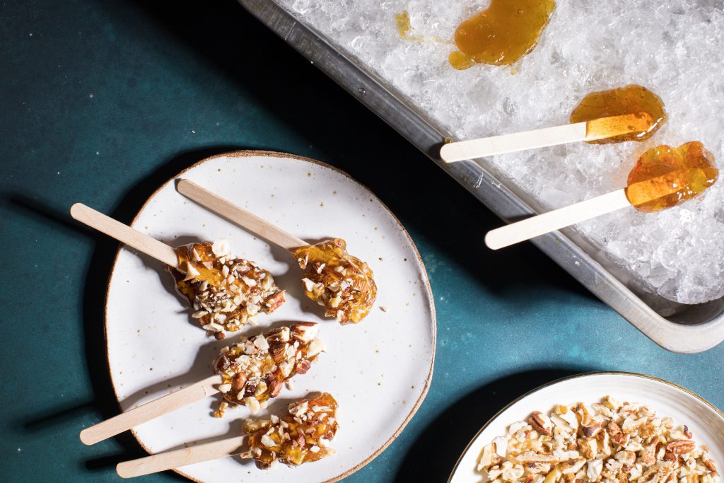 Maple Taffy with Chopped Nuts Maple from Canada