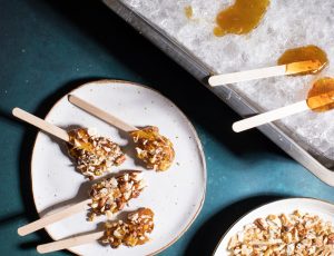 Maple Taffy with Chopped Nuts