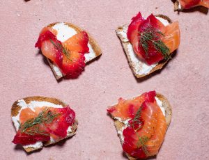 Delicate Beetroot and Maple Cured Salmon