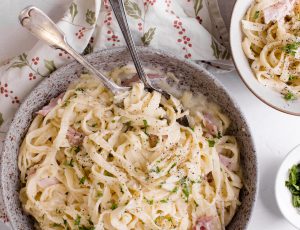 Christmas Maple, Ham and Cheese Pasta